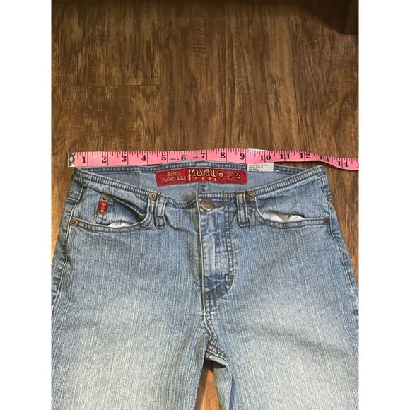 y2k mudd flare jeans sz 1 light wash cotton jeans 2000s 26" baddie retro vintage - Picture 6 of 8